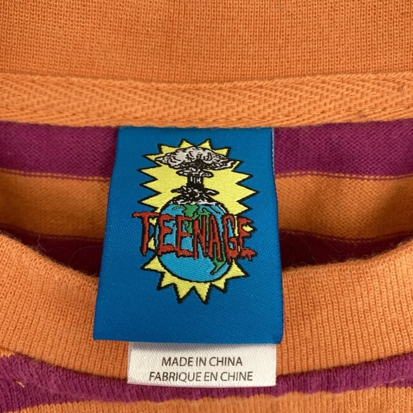 Bored Teenager By Blake Anderson Long Sleeve Striped Cracked Skull Shirt - Picture 4 of 6